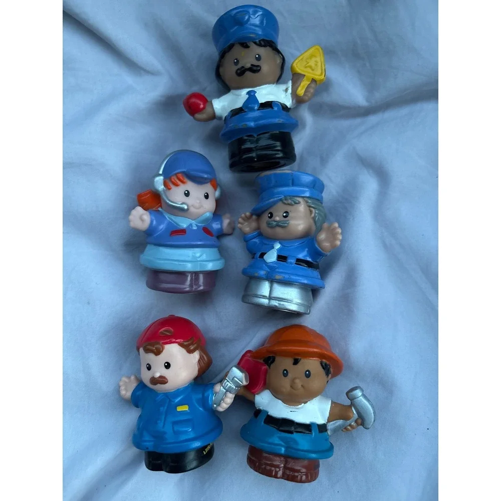 Fisher-Price Little People Community Workers Figures Lot of 5 Police Pilot Toy